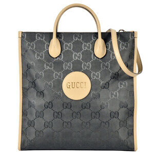 GUCCI Gray Leather Tote Bag